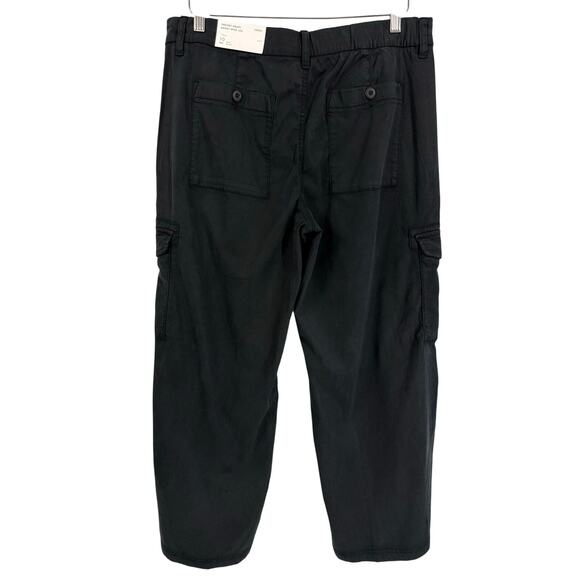 NWT American Eagle Dreamy Drape Stretch Cargo Pants Black Sz 10 Short Wide Leg - Picture 3 of 9
